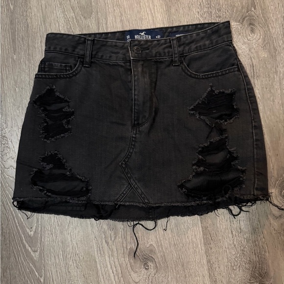 Hollister Black Ripped Mini Skirt - Picture 2 of 4